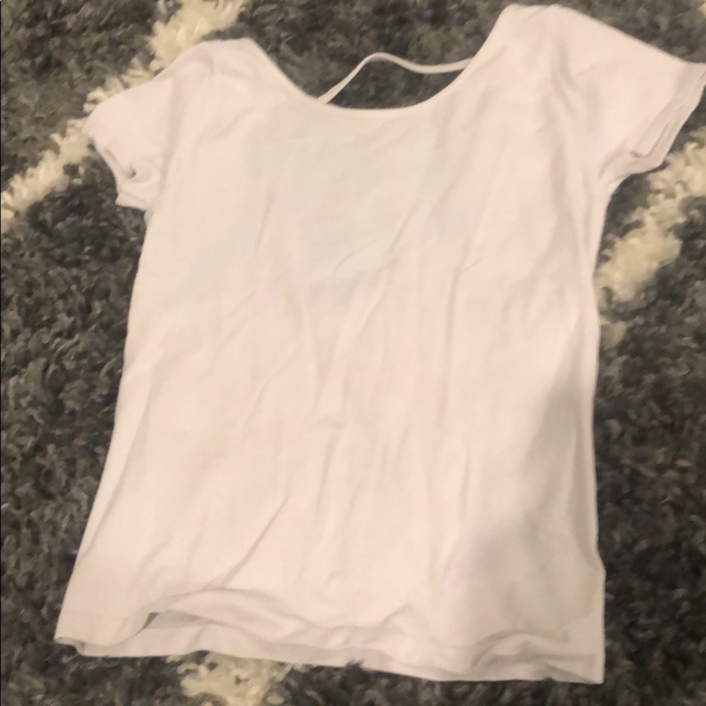 Plain white stretchy top